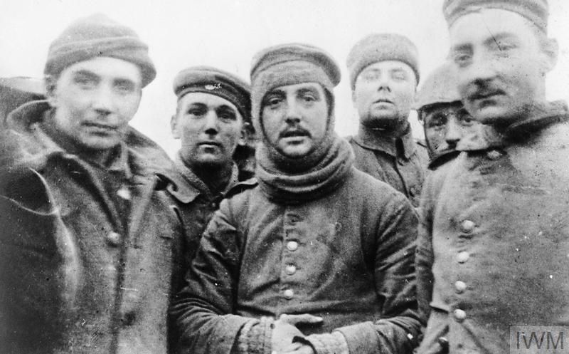 British and German soldiers fraternising at Ploegsteert, Belgium, on Christmas Day 1914, Front of 11th Brigade, 4th Division.